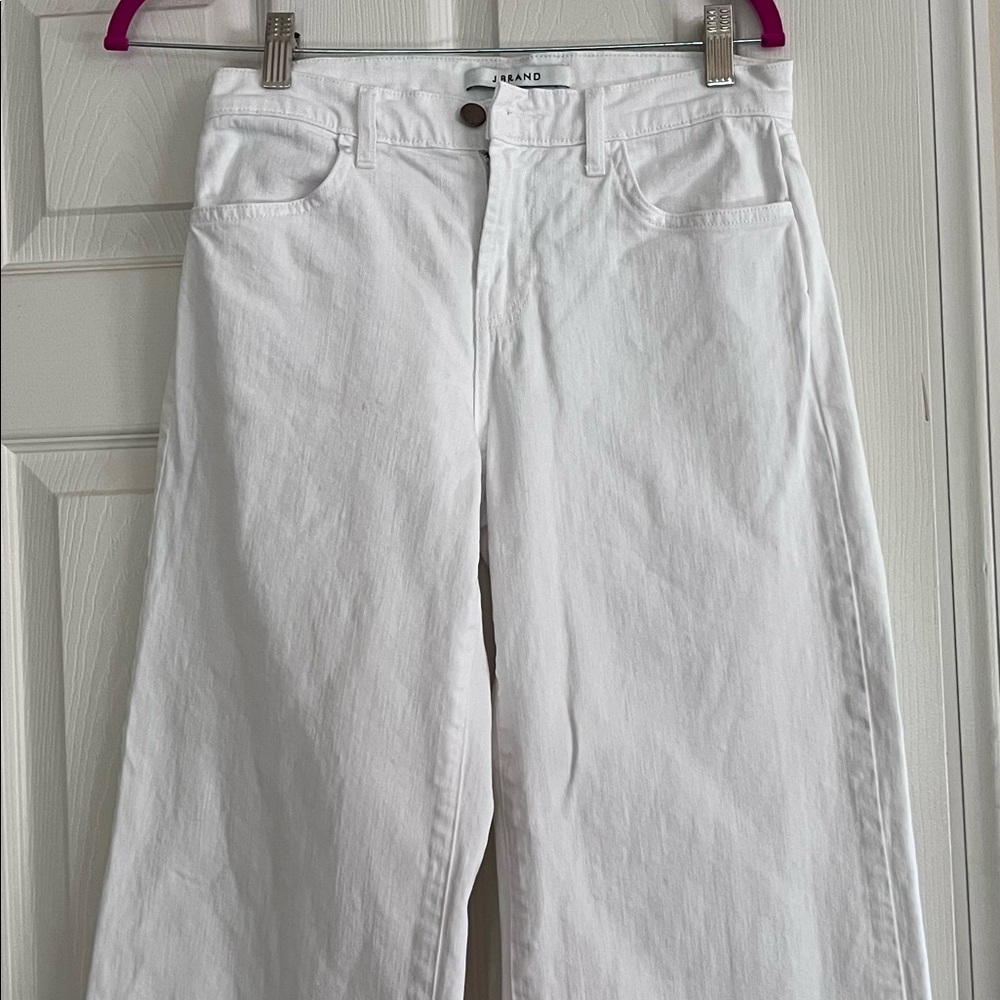 J BRAND White LIZA Stretch Cropped Jeans made in California 🇺🇸 imported fabric